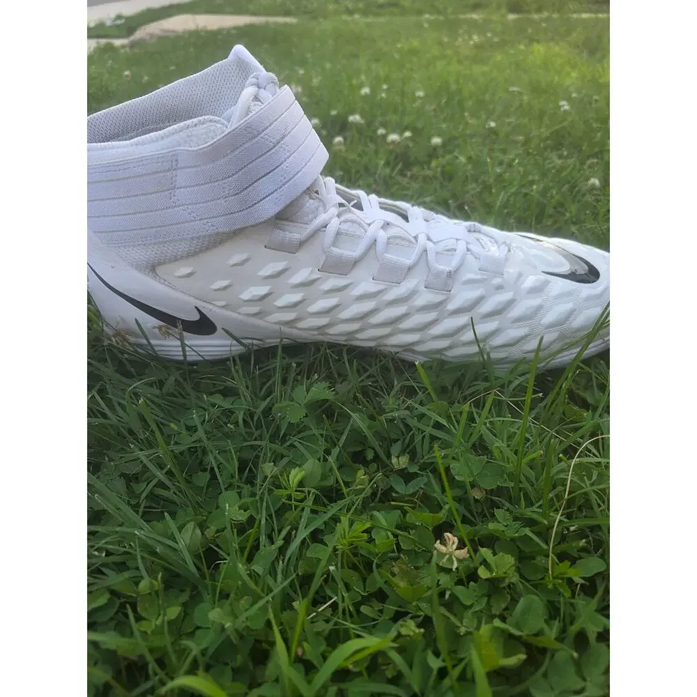 Nike Force Savage Elite Football Cleats White Black Size 17